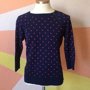 Polka dot 3/4 sleeve sweater